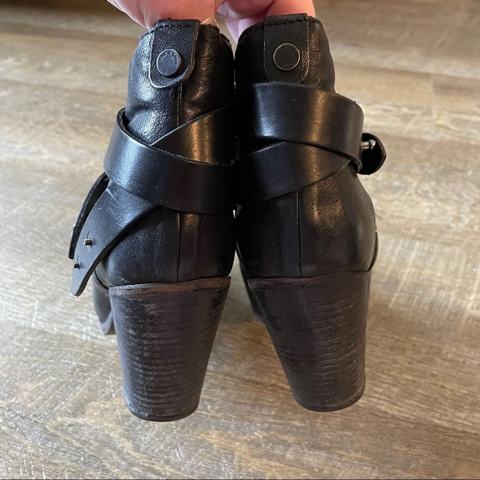 Rag & Bone Rag & Bone Harrow Black Leather Ankle Boots Sz 40 Size US 10 / IT 40 - 7 Thumbnail