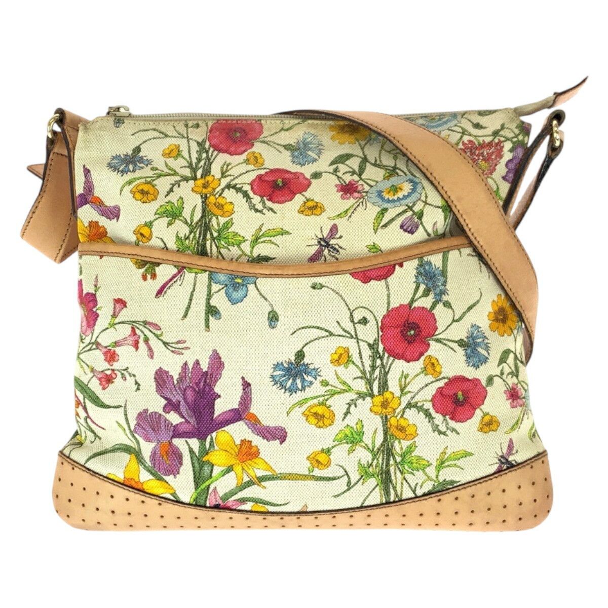Gucci Gucci Gucci Flora Canvas/Leather Shoulder Bag Textile Shoulder Bag 145857 DUTY FREE for USA Size ONE SIZE - 1 Thumbnail