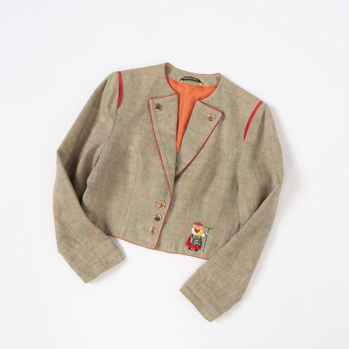 Vintage Wenger Women Vintage Austrian Jacket Beige Linen Crop Blazer Size M / US 6-8 / IT 42-44 - 6 Thumbnail