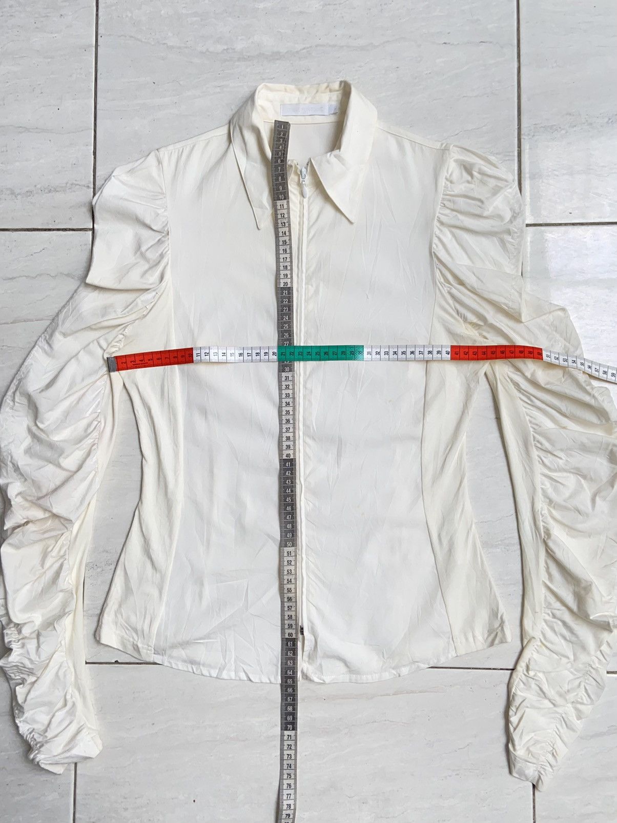 Designer × Other ANNE FONTAINE White Zipper Blouse Size XS / US 0-2 / IT 36-38 - 2 Thumbnail