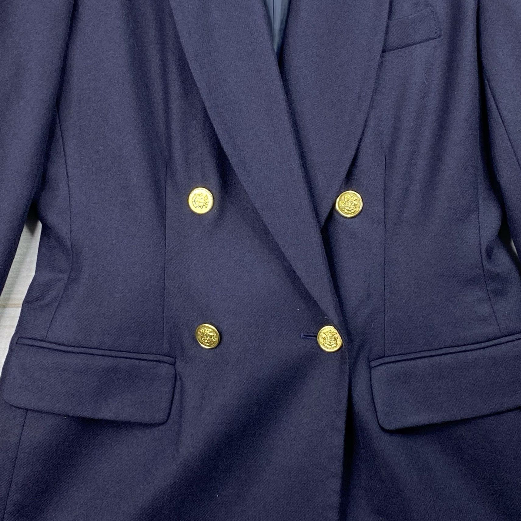 Vintage VINTAGE Stephanie Andrews Blazer Shirt Navy Blue Wool Lined Short Jacket Women’s 8 Preppy Nautical Classic 90s Mens Womens Size M / US 6-8 / IT 42-44 - 2 Thumbnail