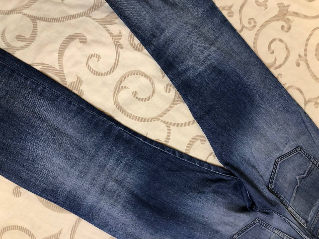Diesel Diesel D-Bazer Tapered Distressed Dark Blue Jeans Size US 31 - 21 Thumbnail
