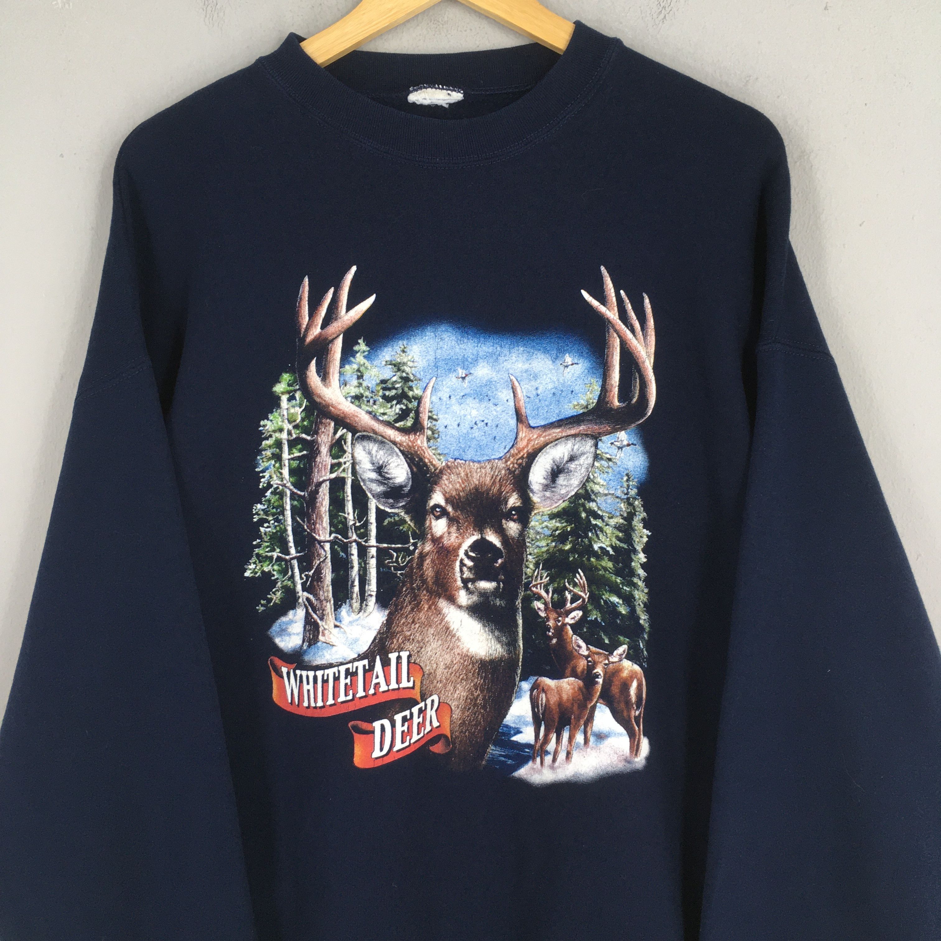 Habitat Vintage Whitetail Deer Animal Sweatshirt 2XLarge Size US XXL / EU 58 / 5 - 2 Thumbnail