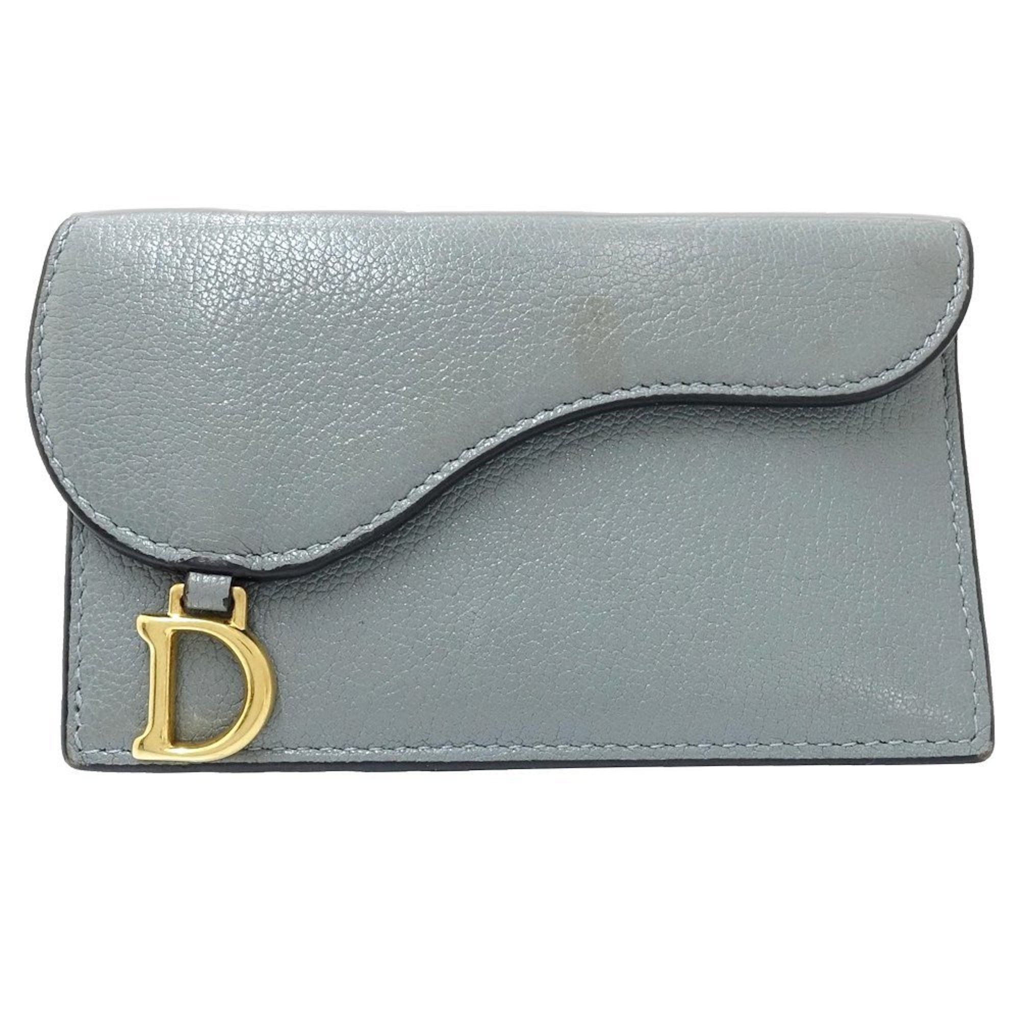 Dior Christian Dior Business Card Holder/Card Case S5692CCEH Saddle Cosmos Leather Cloud Blue 181351 Size ONE SIZE - 1 Thumbnail