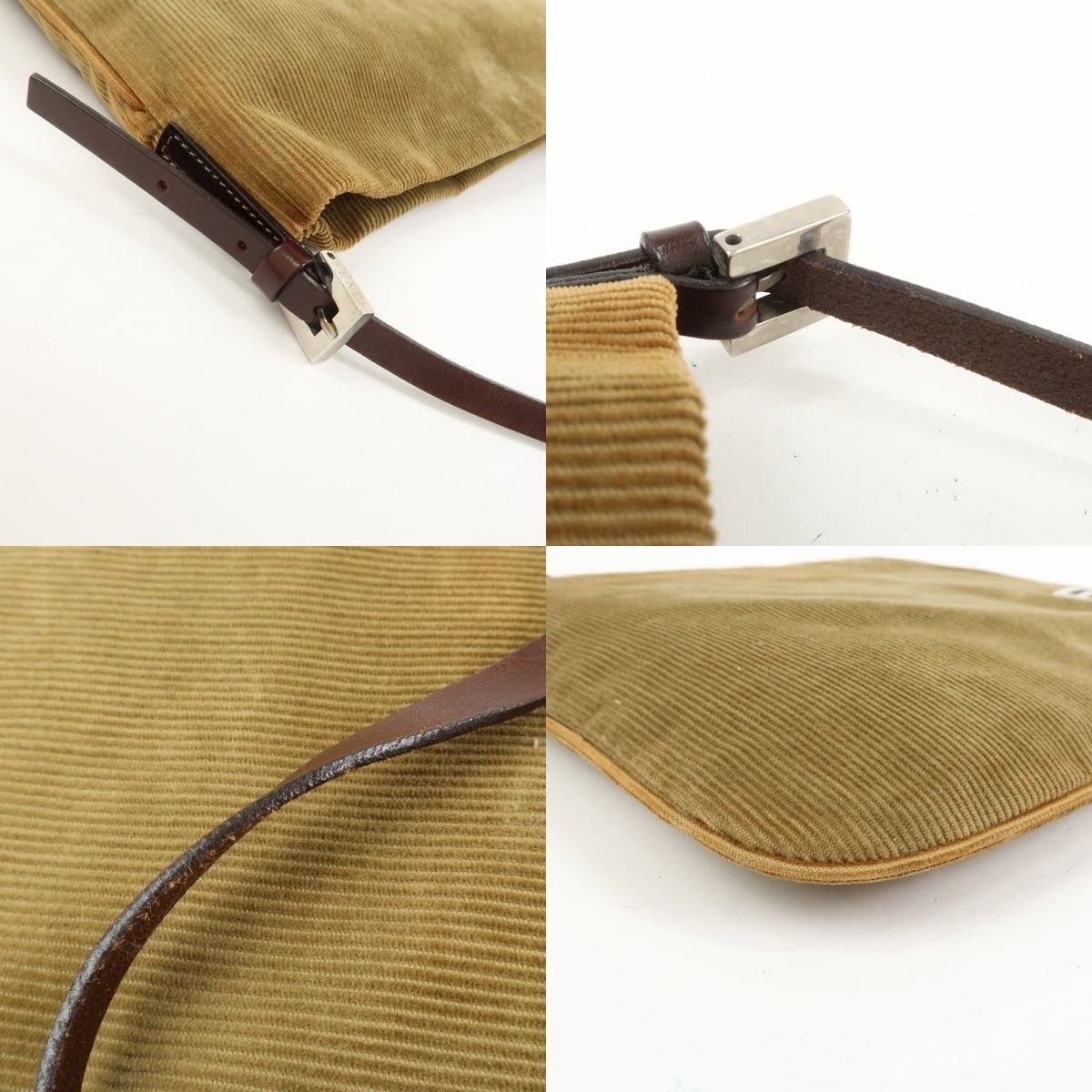 Fendi Fendi Corduroy Shoulder Bag Tan Size ONE SIZE - 4 Thumbnail