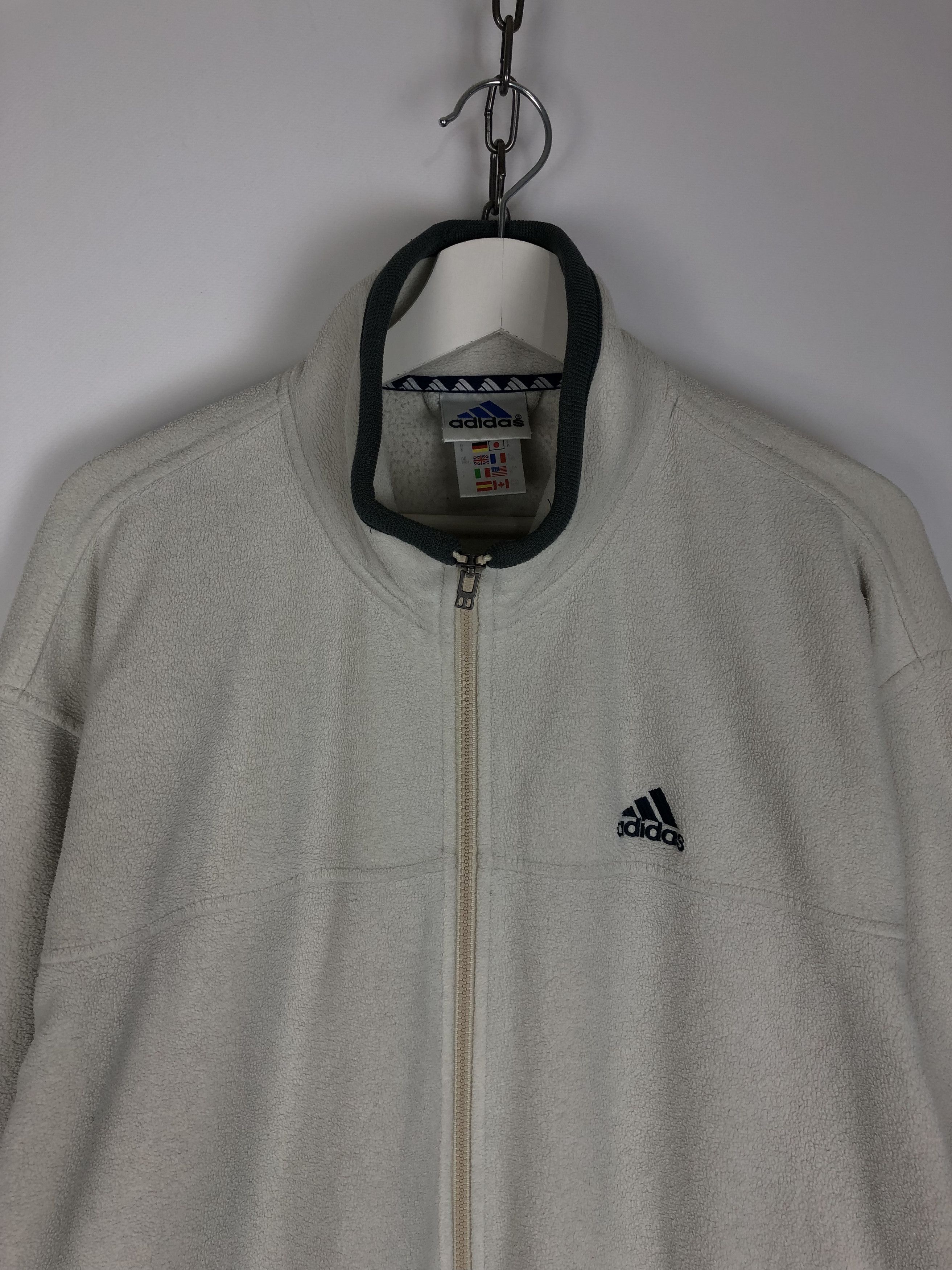 Adidas Adidas Vintage Fleece Jacket Full Zip White size M Size US M / EU 48-50 / 2 - 2 Thumbnail