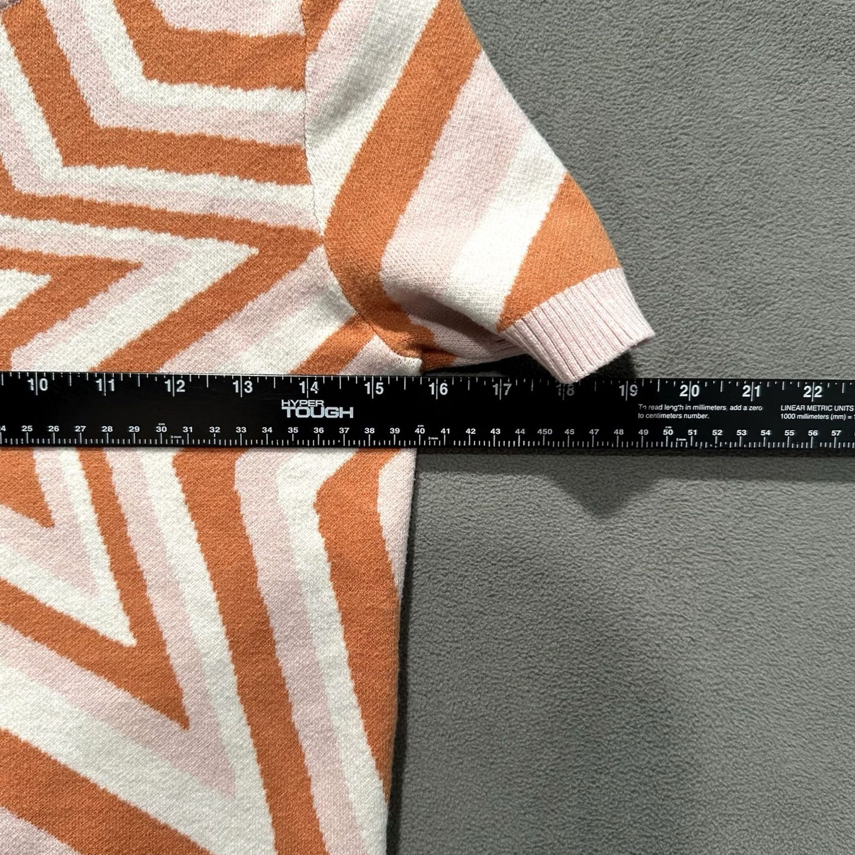 Forever 21 FOREVER 21 Sweater Women M Orange Pink Star Print Short Sleeve Crew Neck Knit Stretch Pullover Casual Winter Fall Stars Geometric Pattern Reg部 Size M / US 6-8 / IT 42-44 - 5 Thumbnail