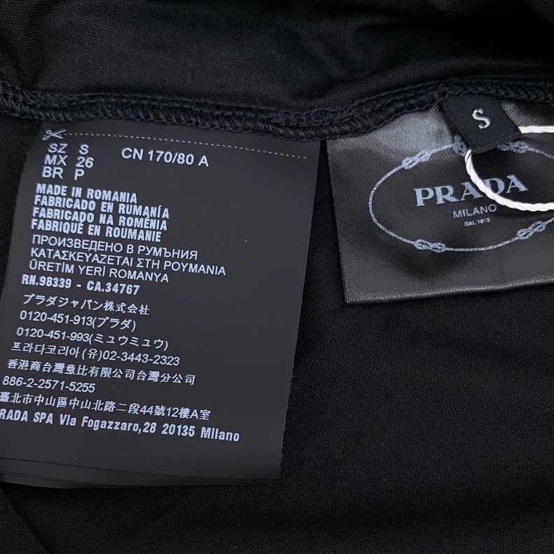 Prada Black Cotton Round Neck Short Sleeve Tshirt-2506 Size US S / EU 44-46 / 1 - 6 Thumbnail