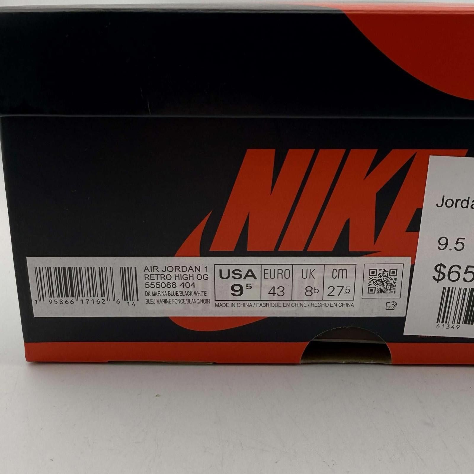 Nike Air Jordan 1 Retro High Marina Blue 9.5 Used with Box Size US 9.5 / EU 42-43 - 10 Thumbnail