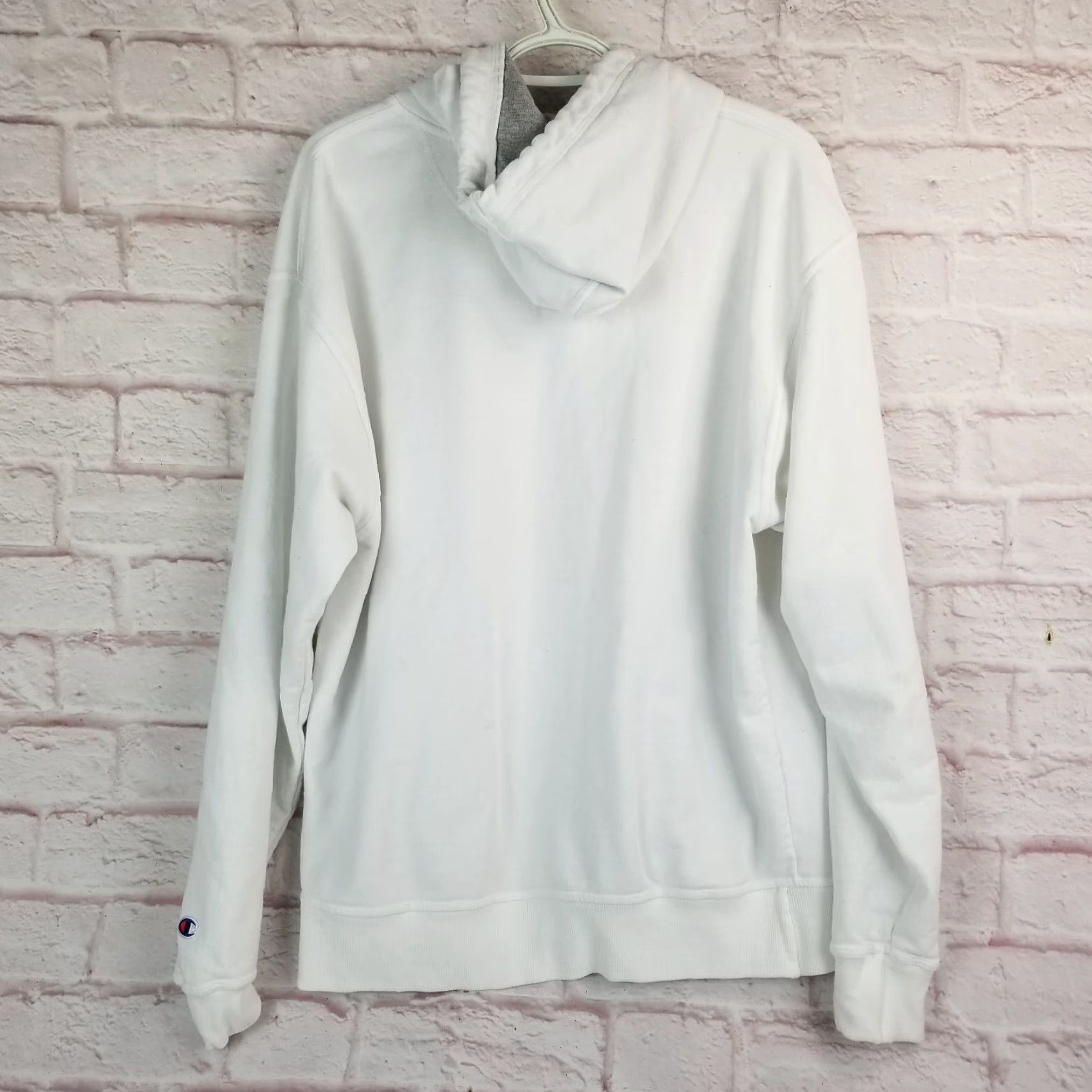 Champion Champion Reverse Weave White Hoodie Sweatshirt Pullover Adult Large Y2K Classic Logo Sweater Hooded Sweatshirt Mens Size US L / EU 52-54 / 3 - 3 Thumbnail