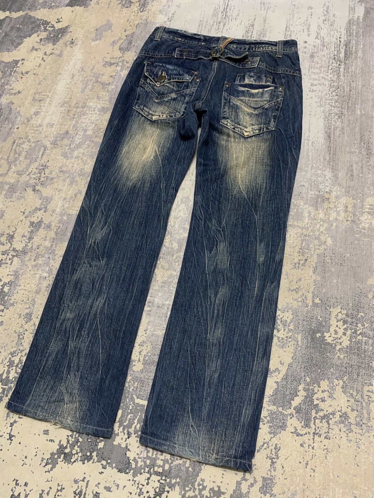 If Six Was Nine Blow by Blue Archive Y2K Faded Flare Straight Leg Jeans Size US 33 - 13 Thumbnail