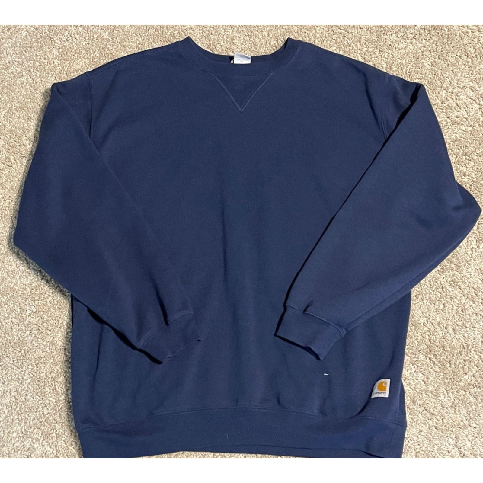 Carhartt Carhartt Sweatshirt Crewneck Blue XL Pullover Logo Embroidered, Regular Fit, Men, 2003, Knit Cotton Blend, Long Sleeve, Made in Mexico Size US XL / EU 56 / 4 - 3 Thumbnail