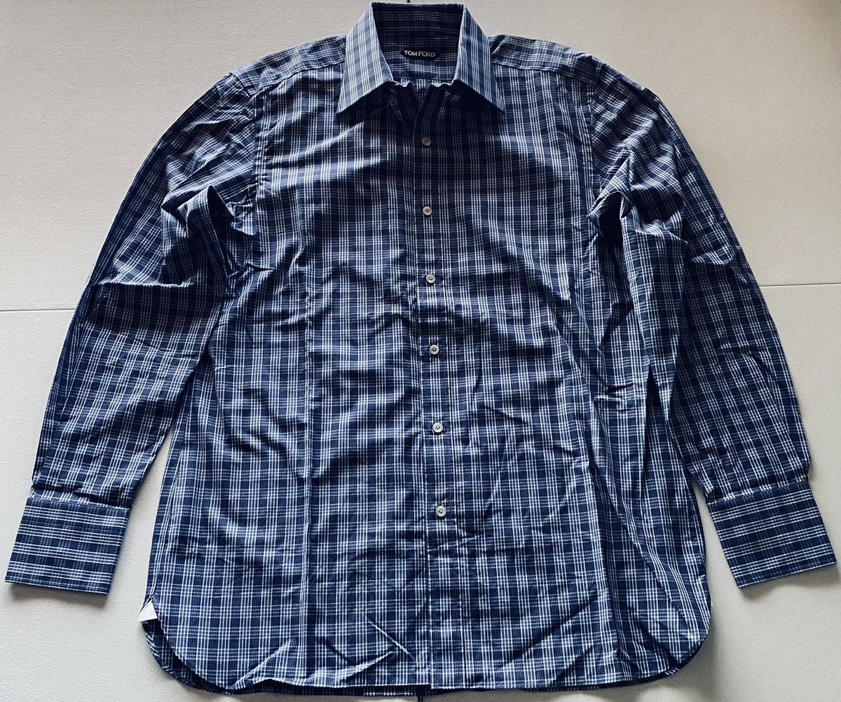 Tom Ford Tom Ford blue glen check shirt 16.5 42e NEW Size US L / EU 52-54 / 3 - 13 Thumbnail