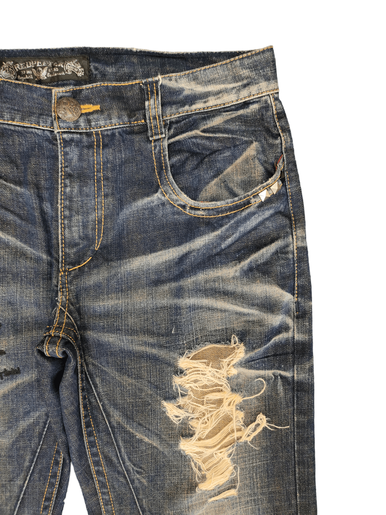 Tornado Mart Wide Leg Jeans Red Pepper Denim Rare Design Y2k Distress Size US 32 / EU 48 - 11 Thumbnail