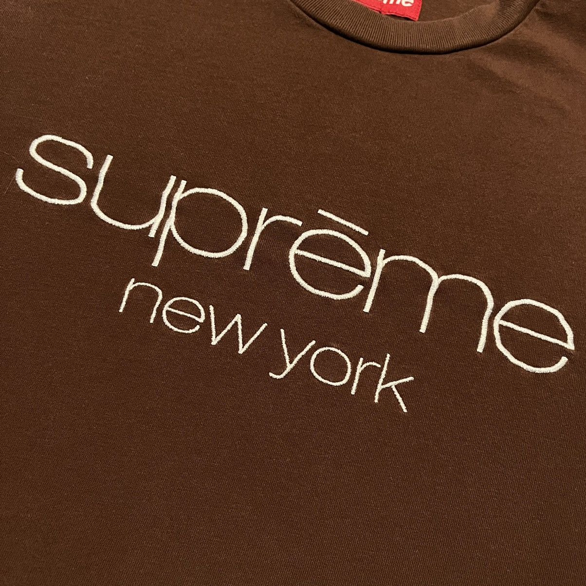 Supreme Supreme Classic Logo S/S Top Tee - Brown FW23 Size US L / EU 52-54 / 3 - 5 Thumbnail