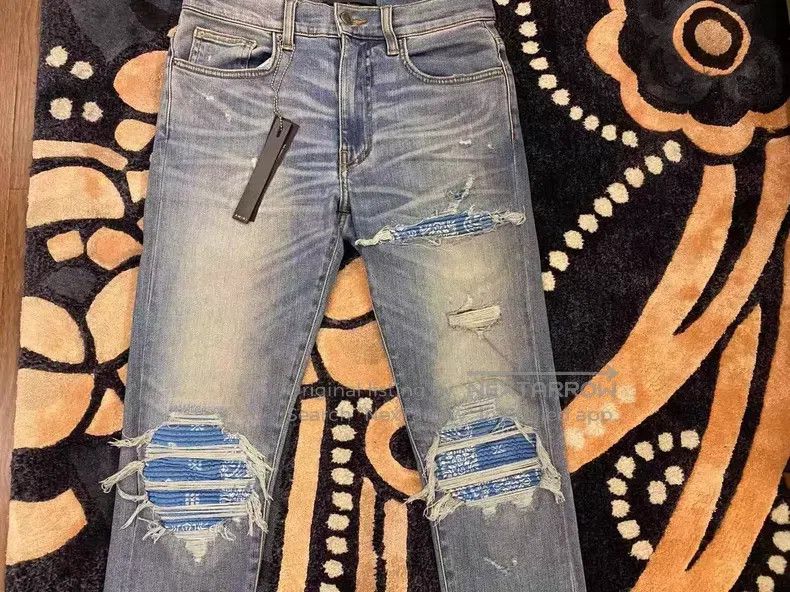 Amiri Amiri Classic cashew flower patchwork denim jeans size 30 Size US 30 / EU 46 - 4 Thumbnail