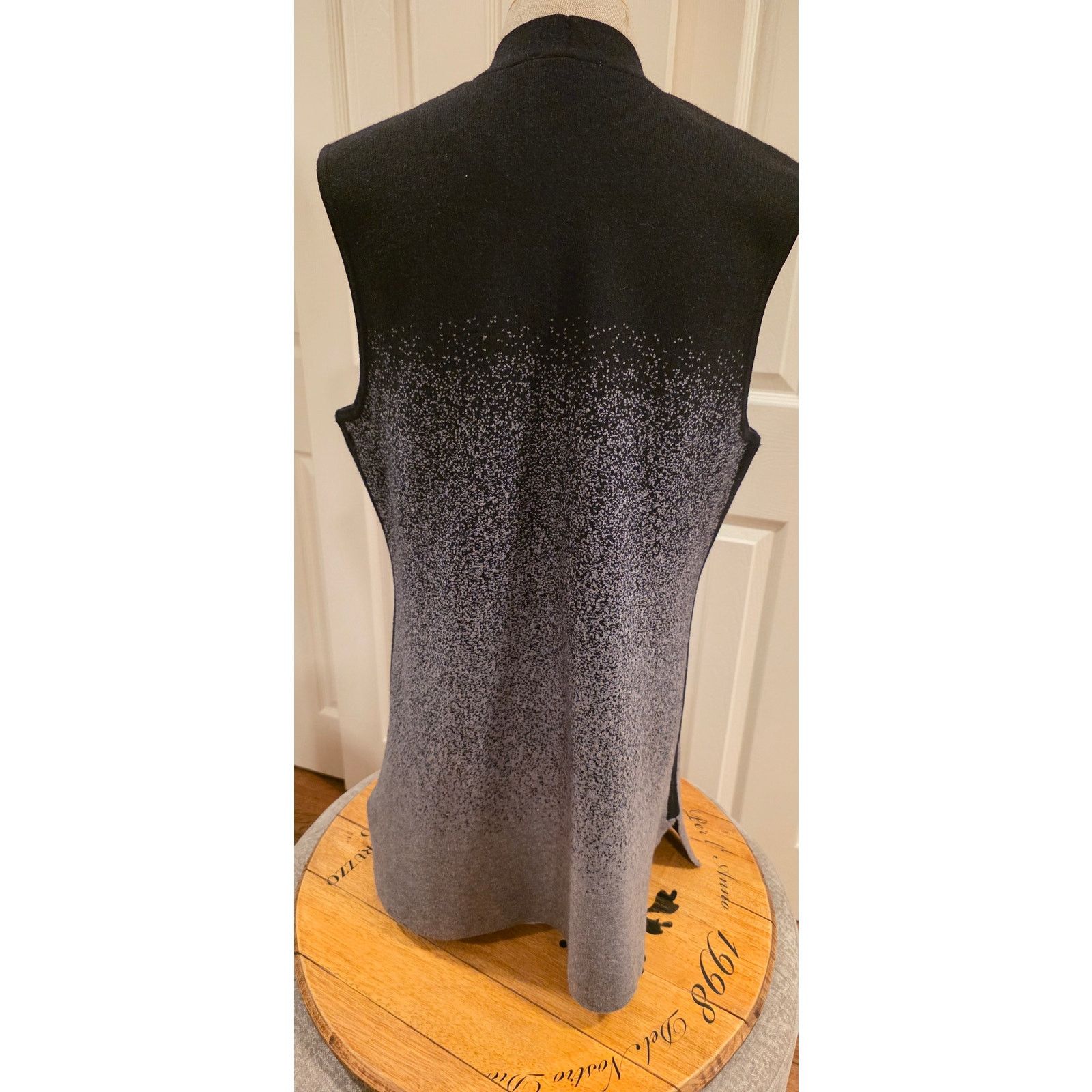 Other Laura Open Front Black & Gray Knit Cardigan Vest Size XL Size XL / US 12-14 / IT 48-50 - 5 Thumbnail