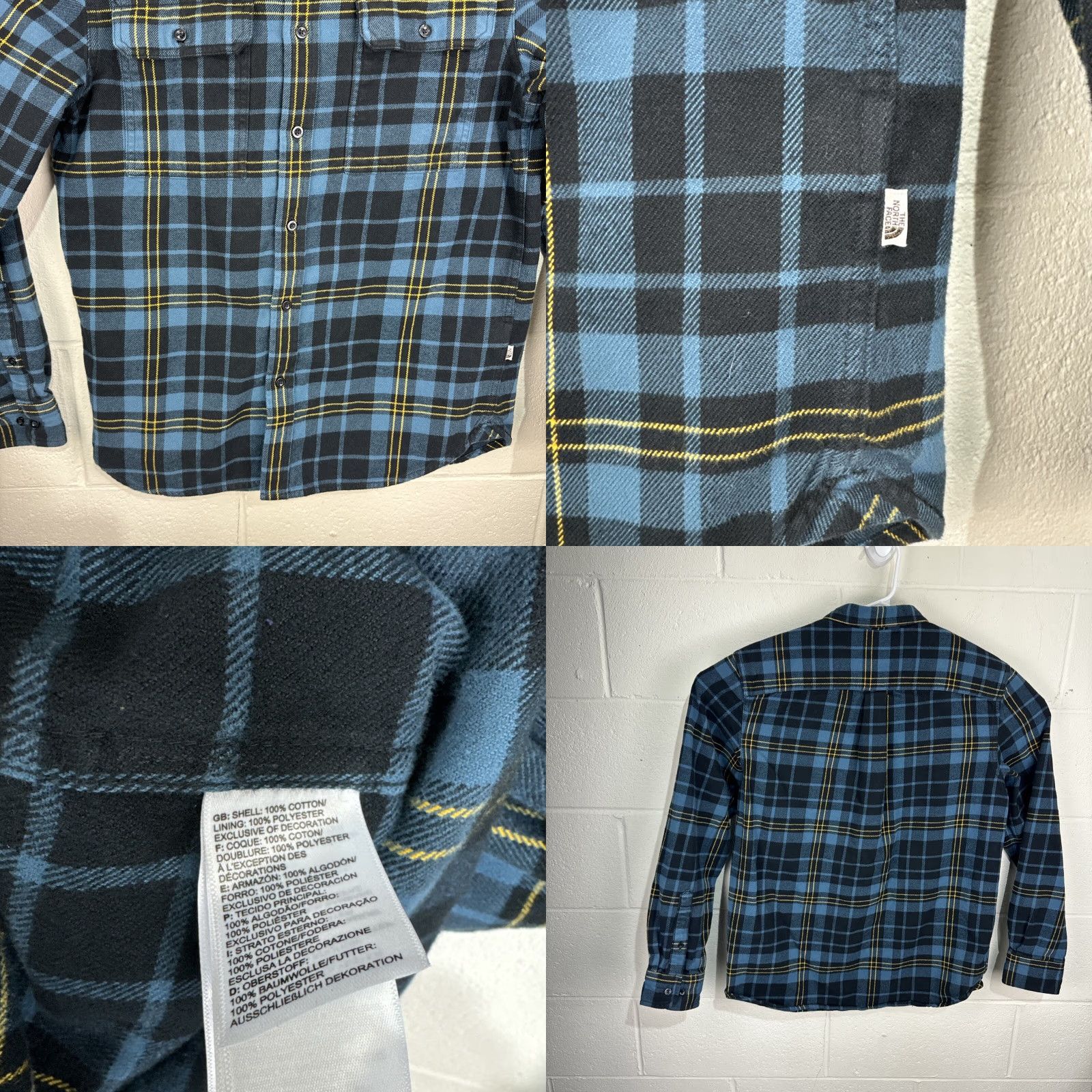 The North Face The North Face Mens Shirt Medium Blue Plaid Flannel Hiking Camping Outdoors Work Shirt Size US M / EU 48-50 / 2 - 8 Thumbnail