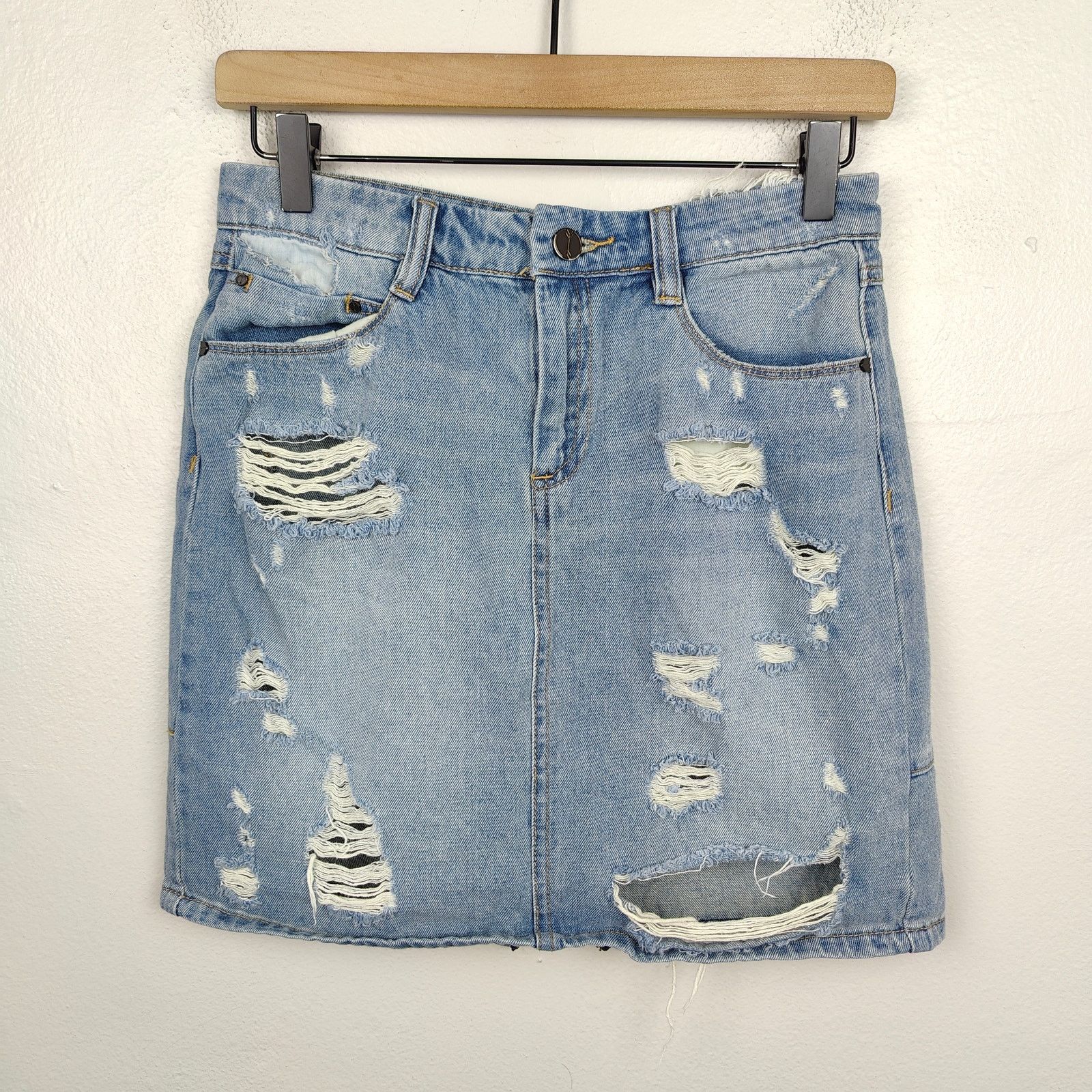 Other Banjara Denim Skirt Womens Small Distressed Boho Zip Size 28" / US 6 / IT 42 - 1 Thumbnail