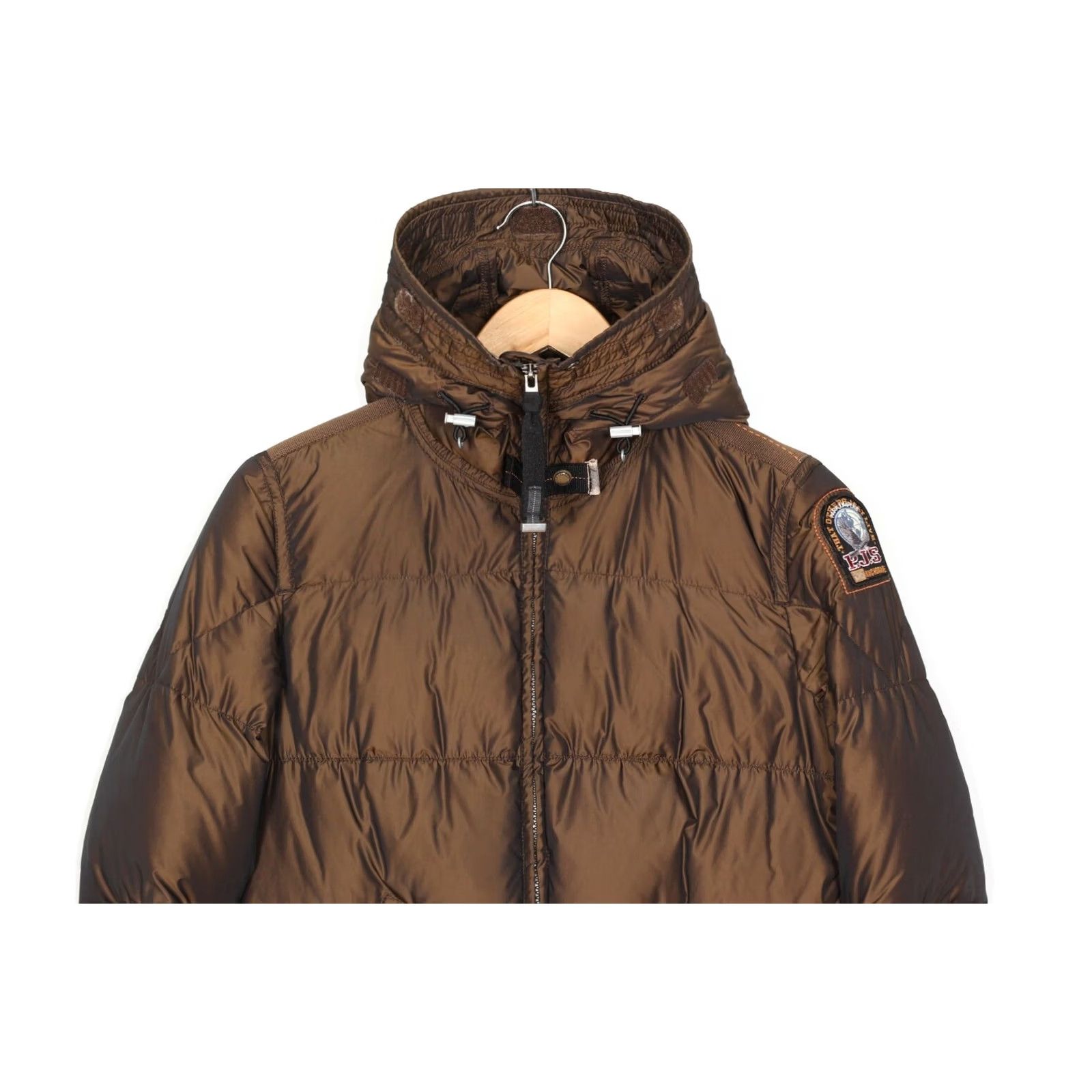 Parajumpers PARAJUMPERS Hooded Down Puffer Jacket Women Size S Slim Fit Brown Logo All Seasons Material: Down (Jacket) Size S / US 4 / IT 40 - 3 Thumbnail