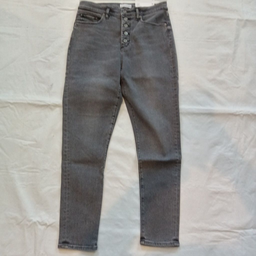 Loft LOFT Button Front Skinny Jeans Light Vapor Gray Size 29 NWT Size 29" - 2 Thumbnail
