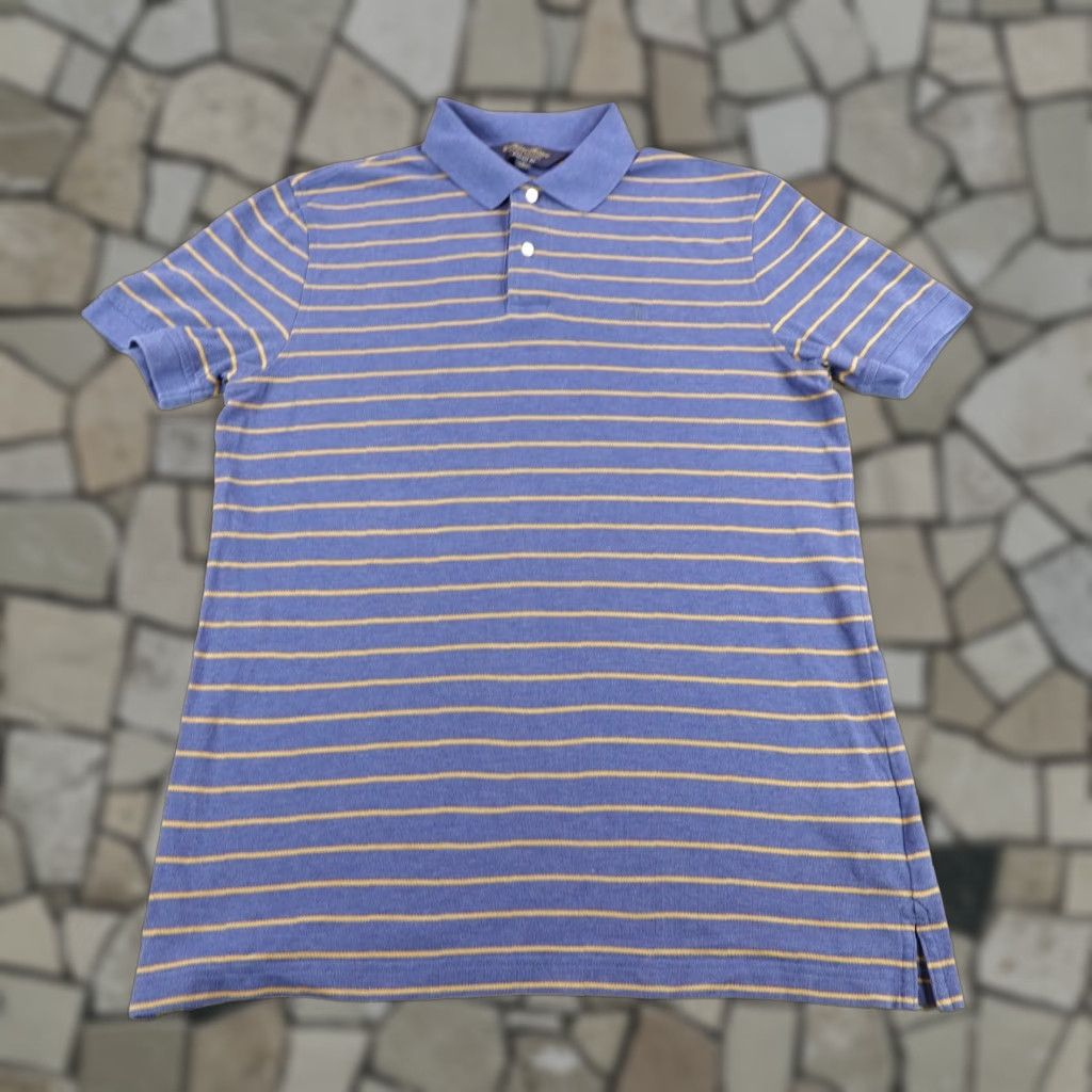 Brooks Brothers Brooks Brothers Polo Shirt Mens S Blue Striped Supima Pique Cotton Short Sleeve Collared Pullover Logo Button Regular Classic Preppy Size US S / EU 44-46 / 1 - 1 Thumbnail