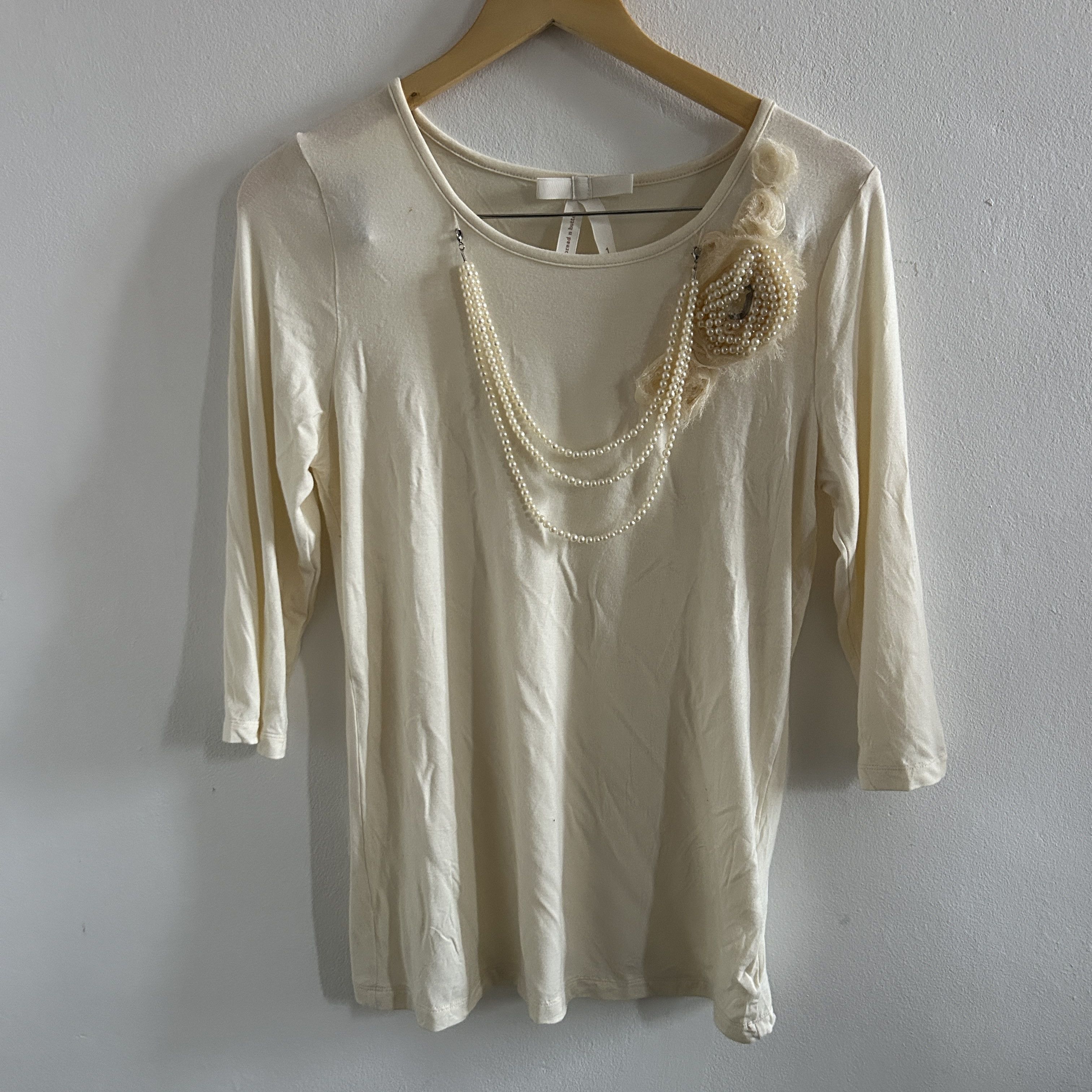 Vintage Vintage Y2K Pearl Applique Top Size M / US 6-8 / IT 42-44 - 10 Thumbnail