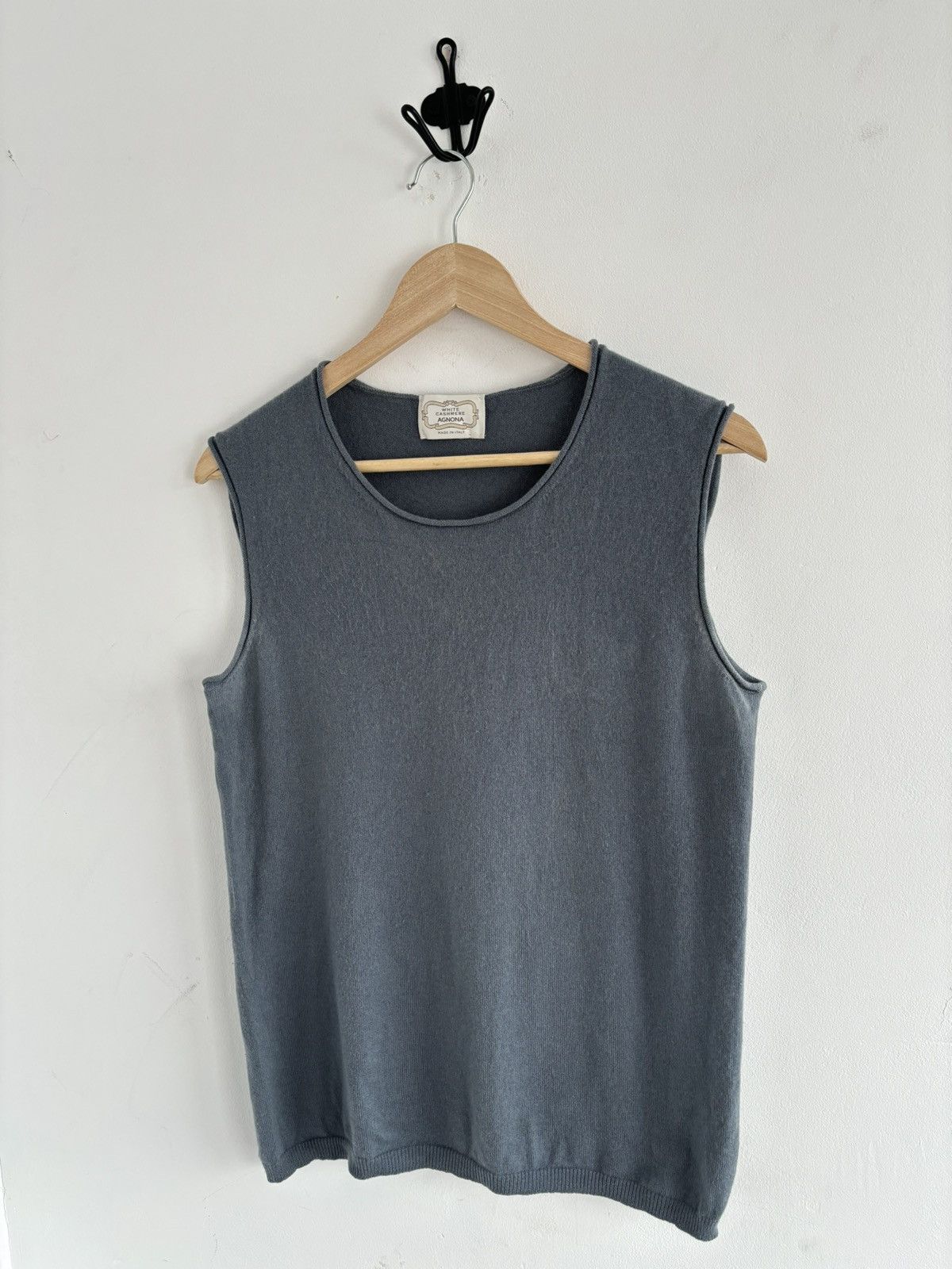 White Cashemere Agnona Knitted Tank Top
