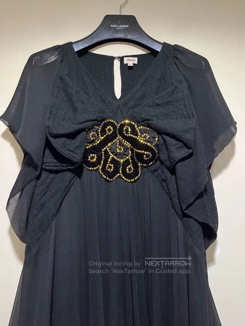 Kenzo Kenzo Silk Wool Black Maxi Dress. Size ONE SIZE - 3 Thumbnail
