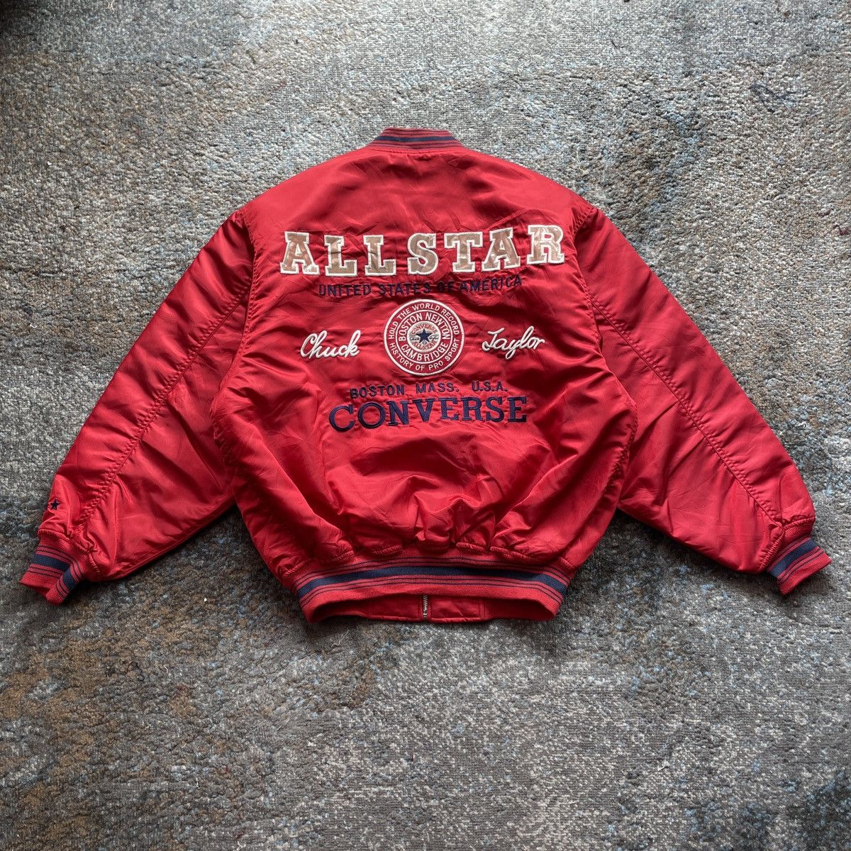 image of Converse All Stars Bomber Jacket in Red, Men's (Size Medium)