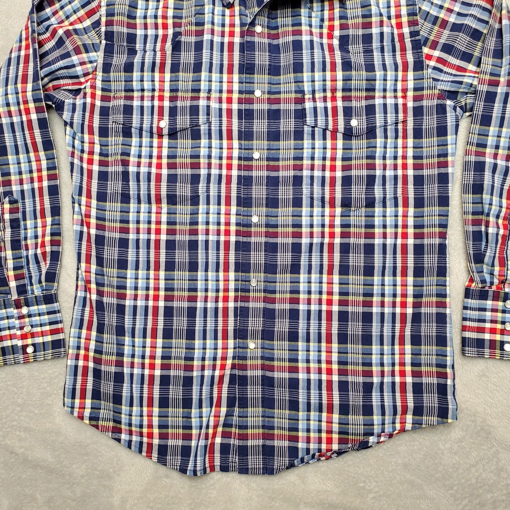 Wrangler Wrangler Shirt Men M Blue Red Plaid Pearl Snap Long Sleeve Western Casual Shirt Size US M / EU 48-50 / 2 - 3 Thumbnail