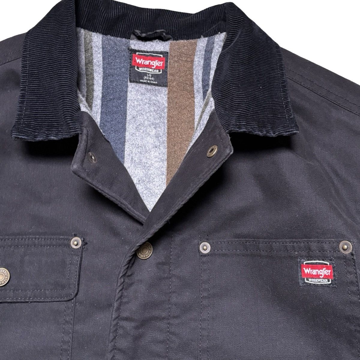 Wrangler Wrangler Chore Field Jacket Black Blanket Lined Snap Up Size US L / EU 52-54 / 3 - 3 Thumbnail