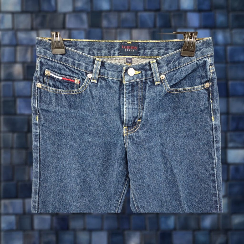 Tommy Hilfiger TOMMY HILFIGER Tommy Jeans Straight Leg Dark Junior Women’s Size 7 Jeans Denim Blue 90s Vintage Female Mens Girls Boys Not applicable Size 28" / US 6 / IT 42 - 1 Thumbnail