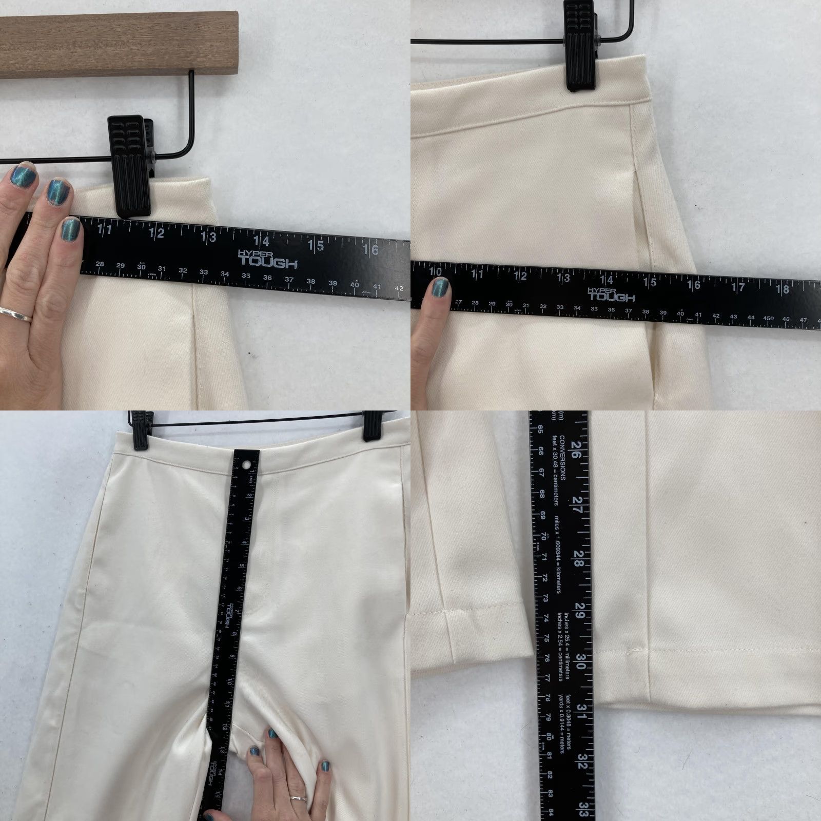 Vintage VINTAGE Commense Minimalist Pockets Draped Pants Womens XS Cream Wide Leg High Rise NWT Size 26" / US 2 / IT 38 - 8 Thumbnail