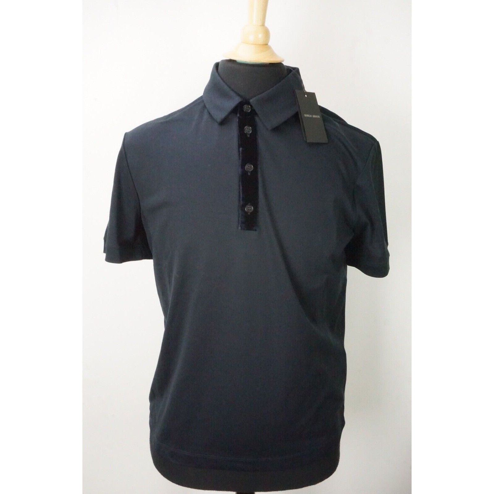 Giorgio Armani Giorgio Armani Black Label Blue Velvet Detail Cotton Blend P Size US M / EU 48-50 / 2 - 1 Thumbnail