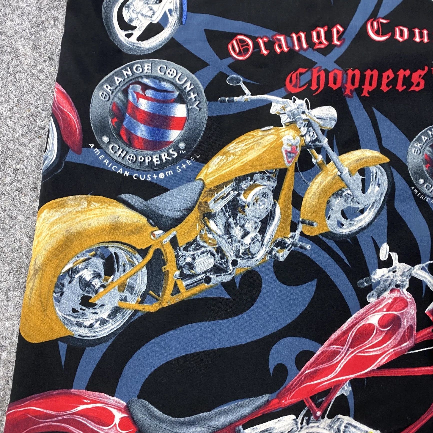 ALOHAS VINTAGE Orange County Choppers Shirt Mens Large Black Aloha Motorcycle 00s Size US L / EU 52-54 / 3 - 4 Thumbnail