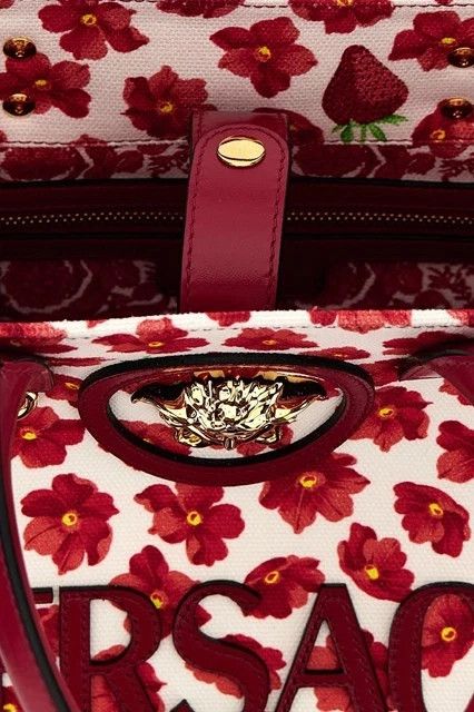 Versace VERSACE La Medusa Small Red Canvas Tote New & Auth. Size ONE SIZE - 4 Thumbnail