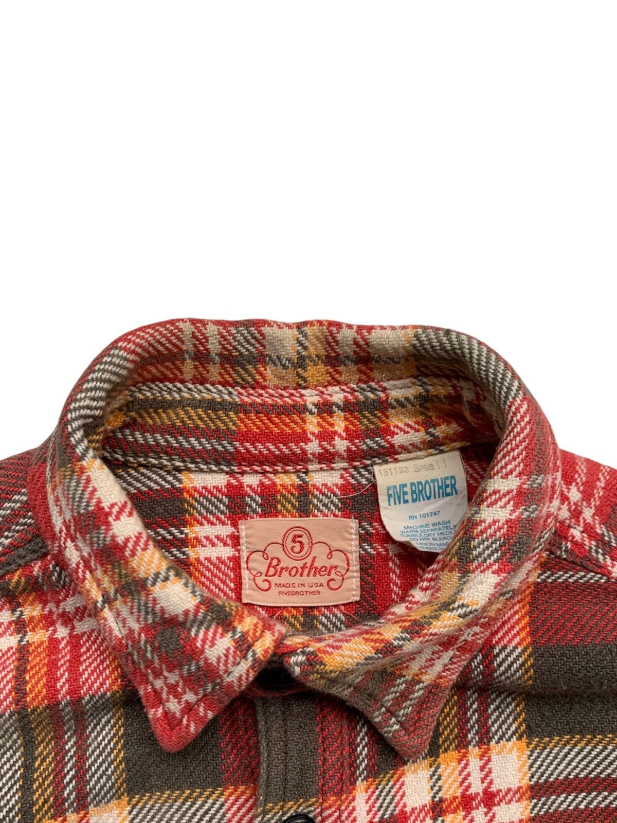 FiveBrother × Vintage Five Brother Plaid Flannel Made in USA Size US S / EU 44-46 / 1 - 3 Thumbnail