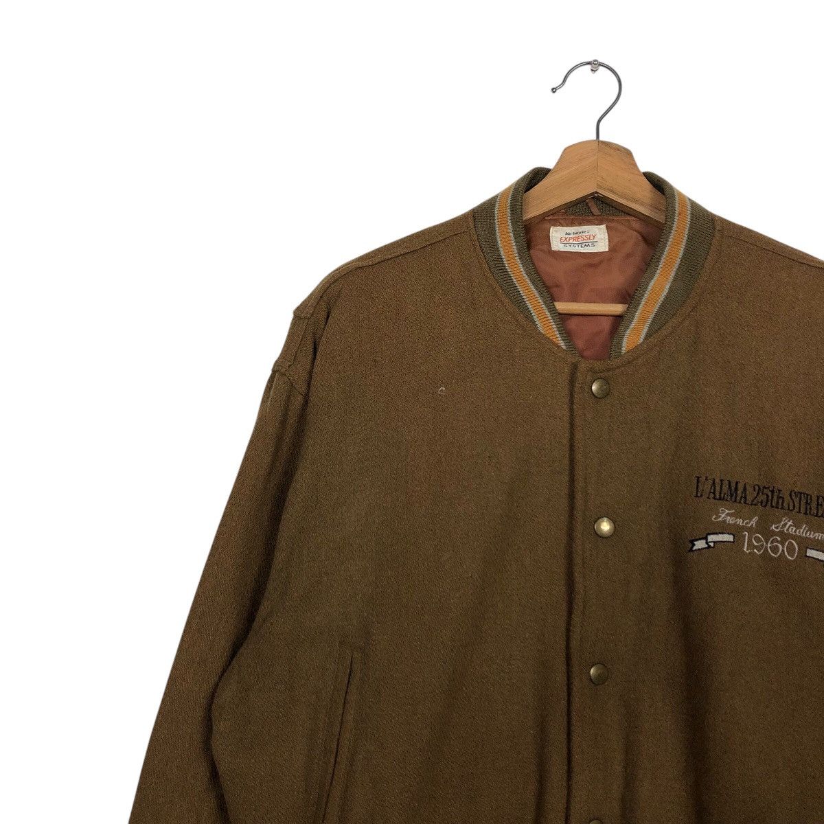 Japanese Brand 📌Rich Brown Bomber Jacket Expressly Big Logo Issey Miyake Size US M / EU 48-50 / 2 - 8 Thumbnail