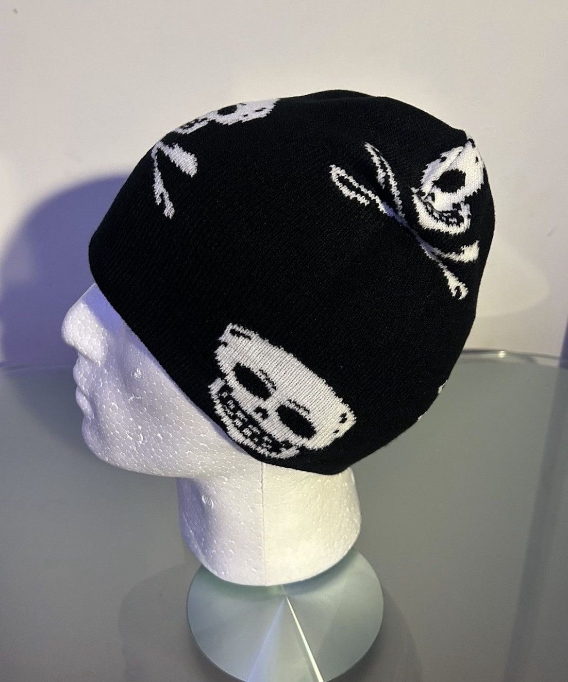 Japanese Brand × Vintage Y2K Skull Crossbone Beanie Size ONE SIZE - 4 Thumbnail