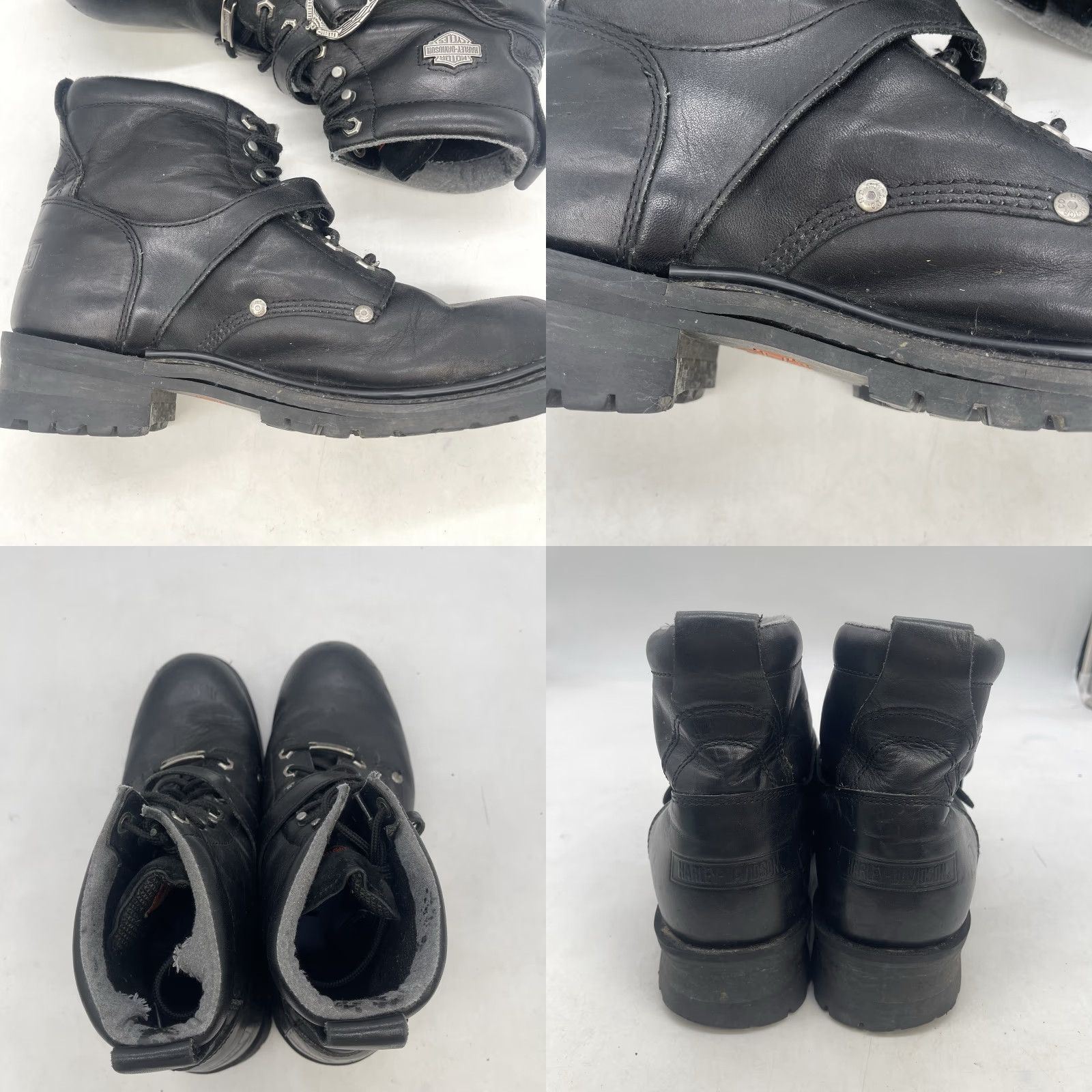 Harley Davidson VINTAGE Harley-Davidson Riding Boots Mens 12 Buckle Black Leather Lace Up Biker Grunge Size US 12 / EU 45 - 8 Thumbnail