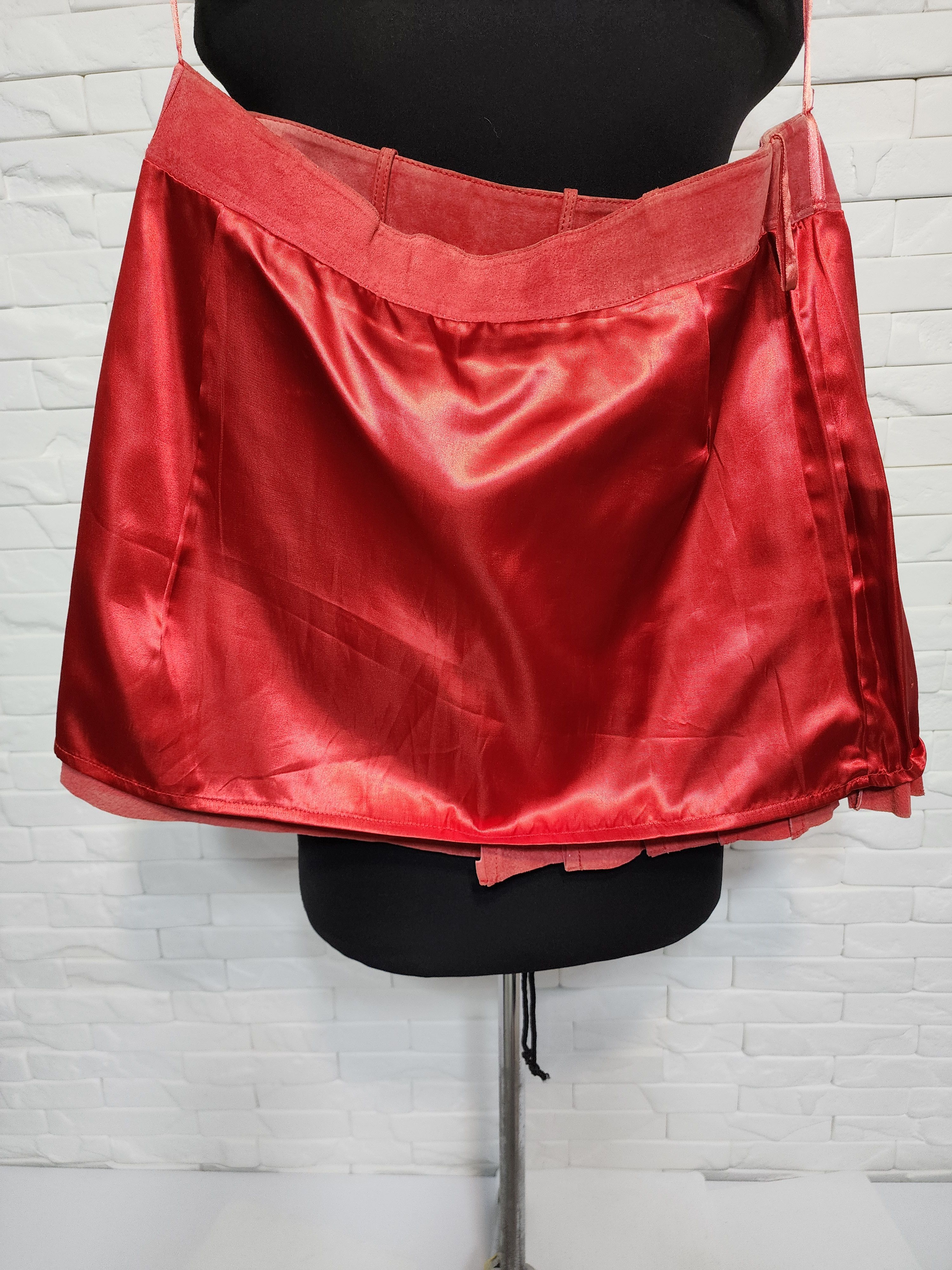 Genuine Leather Red leather skirt. Size 34" / US 12 / IT 48 - 7 Thumbnail