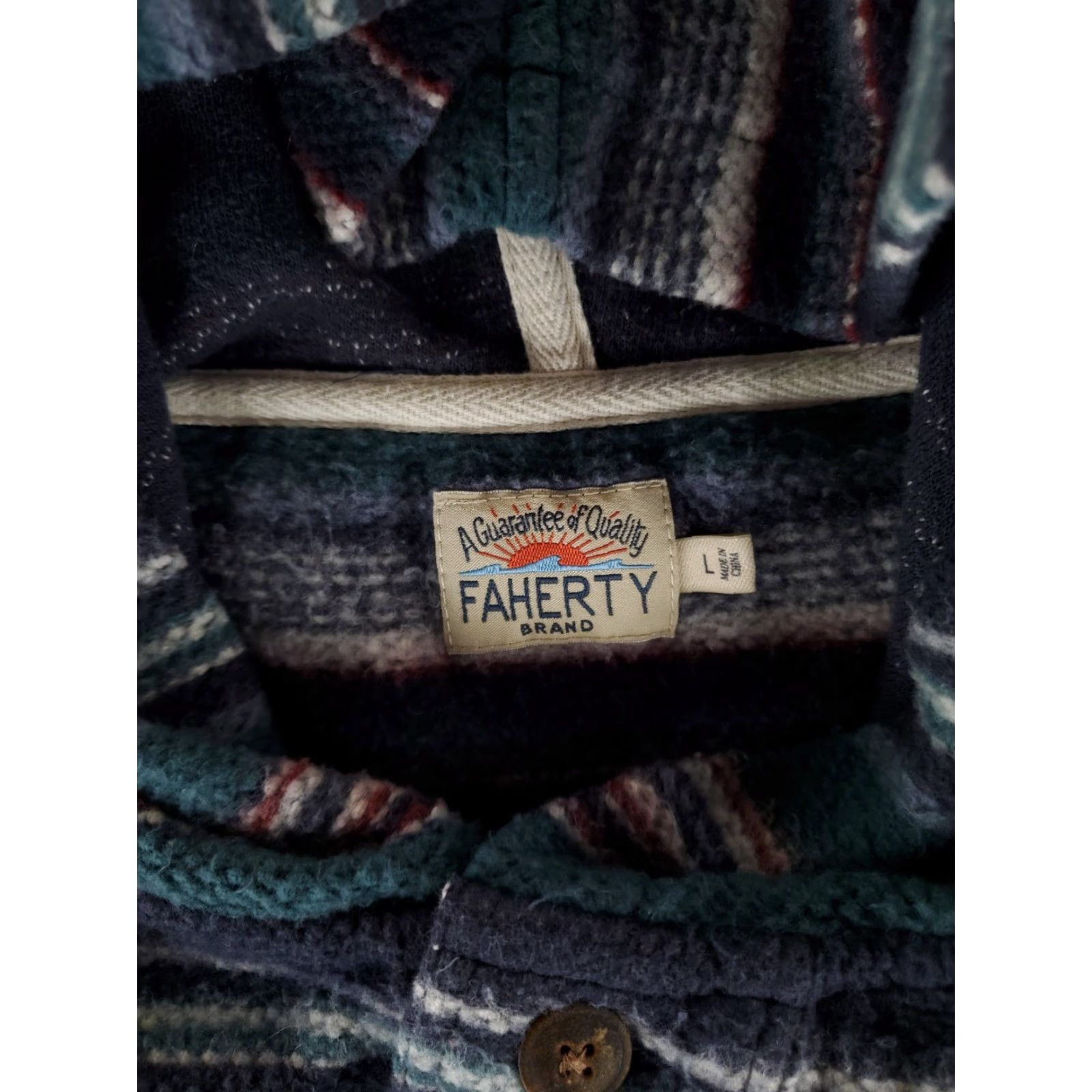 Faherty Faherty Hoodie Pacific Serape Great Falls Blue Green Mens L Multicolor Pullover Size US L / EU 52-54 / 3 - 2 Thumbnail