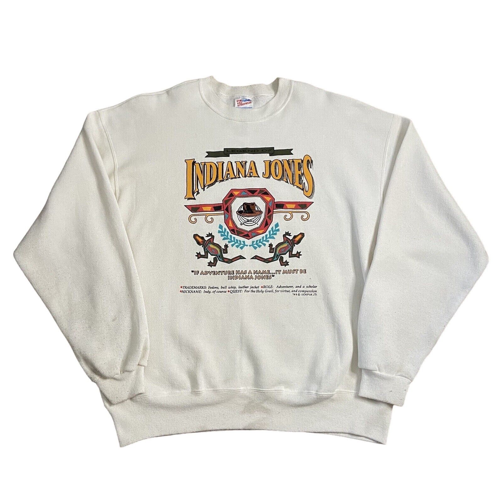 Disney Vtg Indiana Jones Crewneck Size XL White Sweater Pullover Size US XL / EU 56 / 4 - 1 Thumbnail