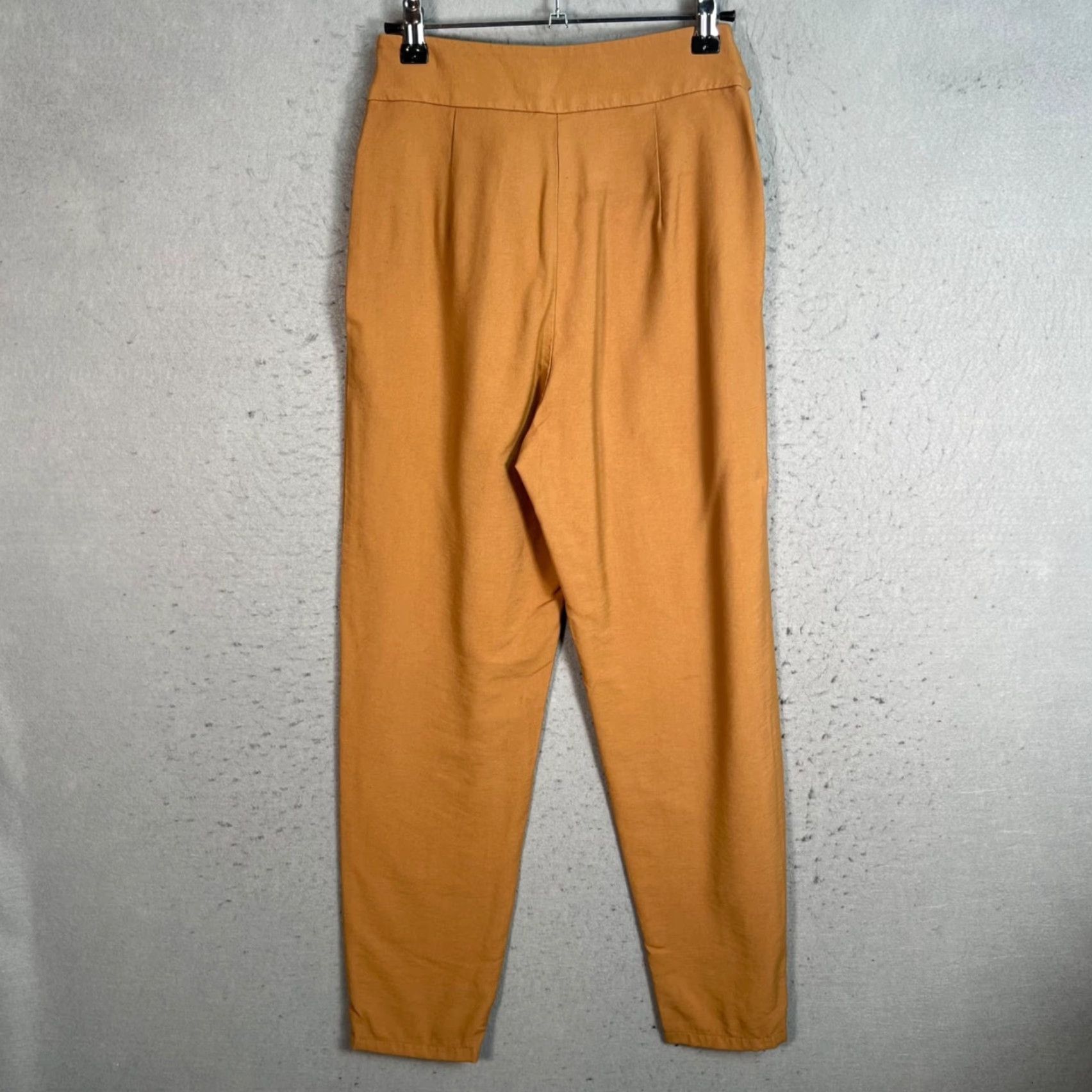 Vintage Leith Womens Pants Size XXS Tan High-Waist Tie Front Size 24" / US 00 / IT 34 - 2 Thumbnail