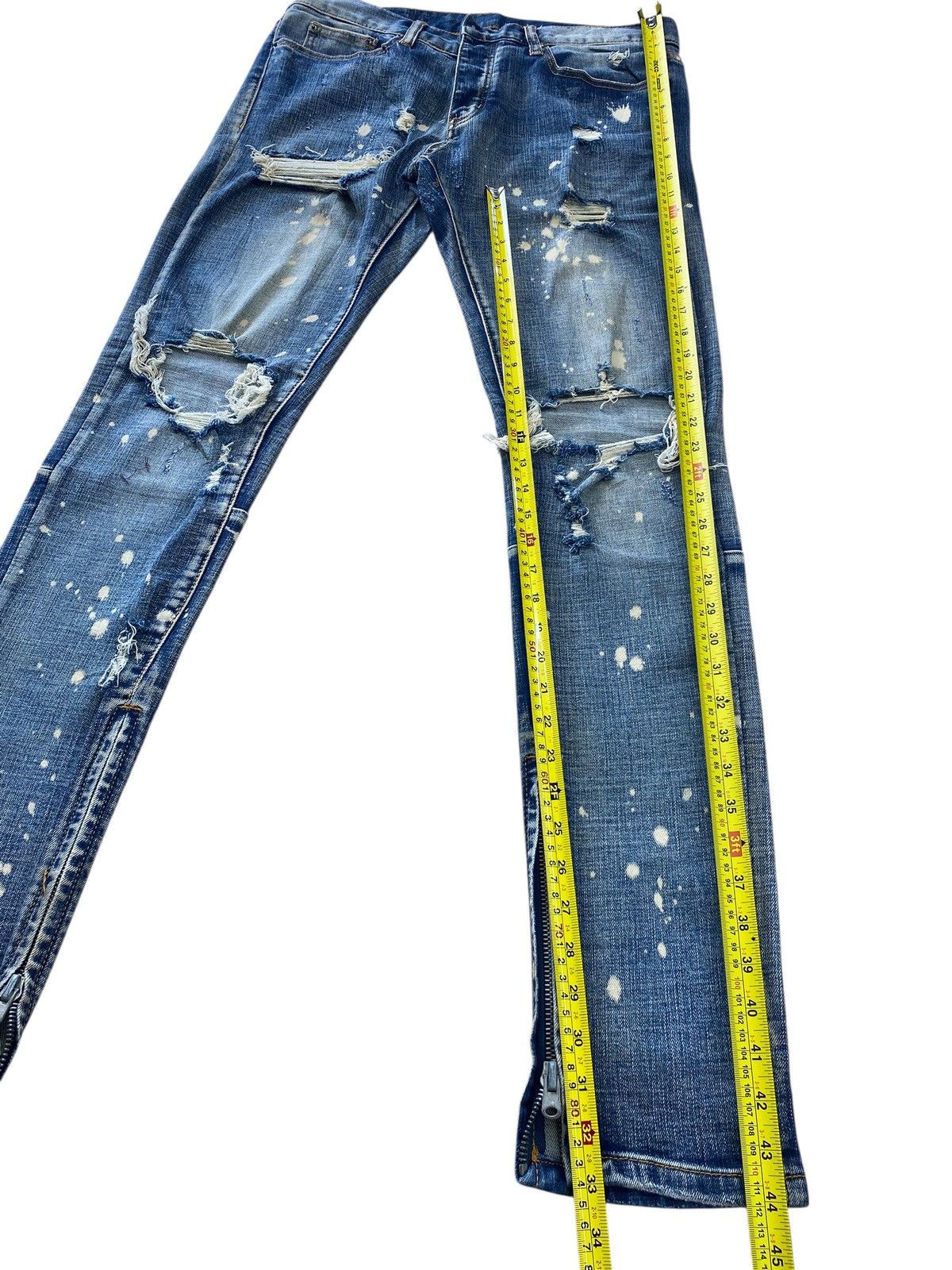 MNML Mnml Ripped Paint Splatter Style Skinny Leg Jeans Size US 34 / EU 50 - 8 Thumbnail