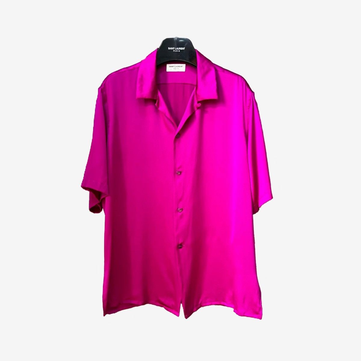 Saint Laurent Paris Saint Laurent Paris SS22 Fuchsia Silk Shirt Sz.39 Size US M / EU 48-50 / 2 - 1 Thumbnail