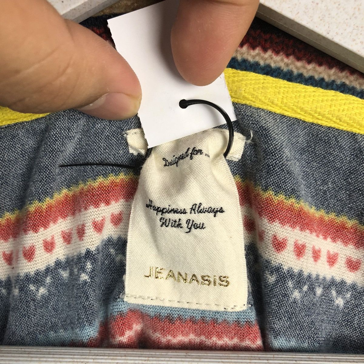 Vintage Jeansis navajo stripe Dark Blue Knitwear #A1765 Size S / US 4 / IT 40 - 9 Thumbnail