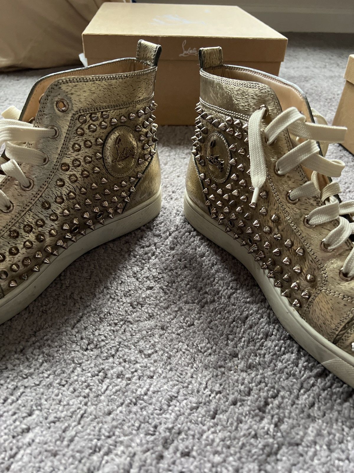 Christian Louboutin Louis flat laminato spikes Size US 12 / EU 45 - 5 Thumbnail