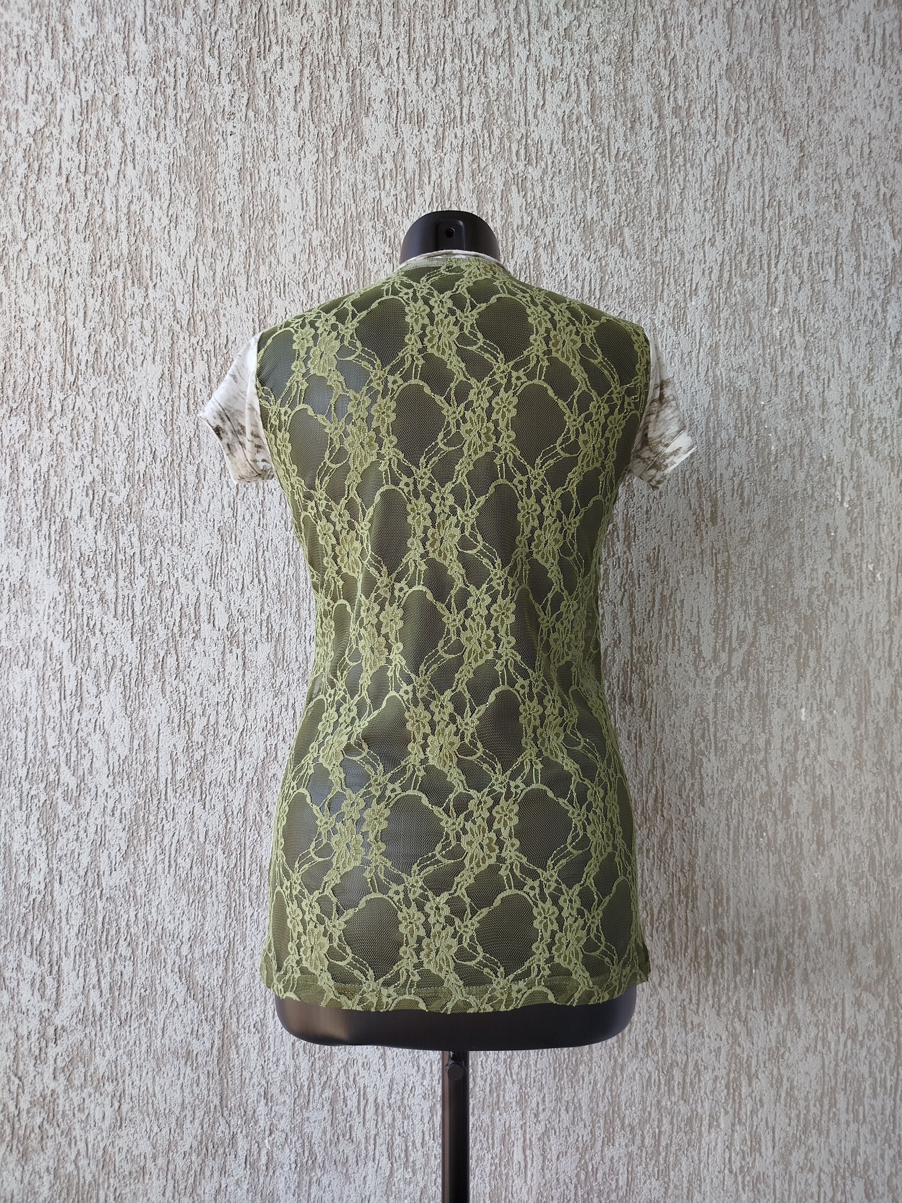 Custo Barcelona Top Short Sleeve Trojan Horse Lace Back Vintage Y2K Size 3/L Size L / US 10 / IT 46 - 6 Thumbnail